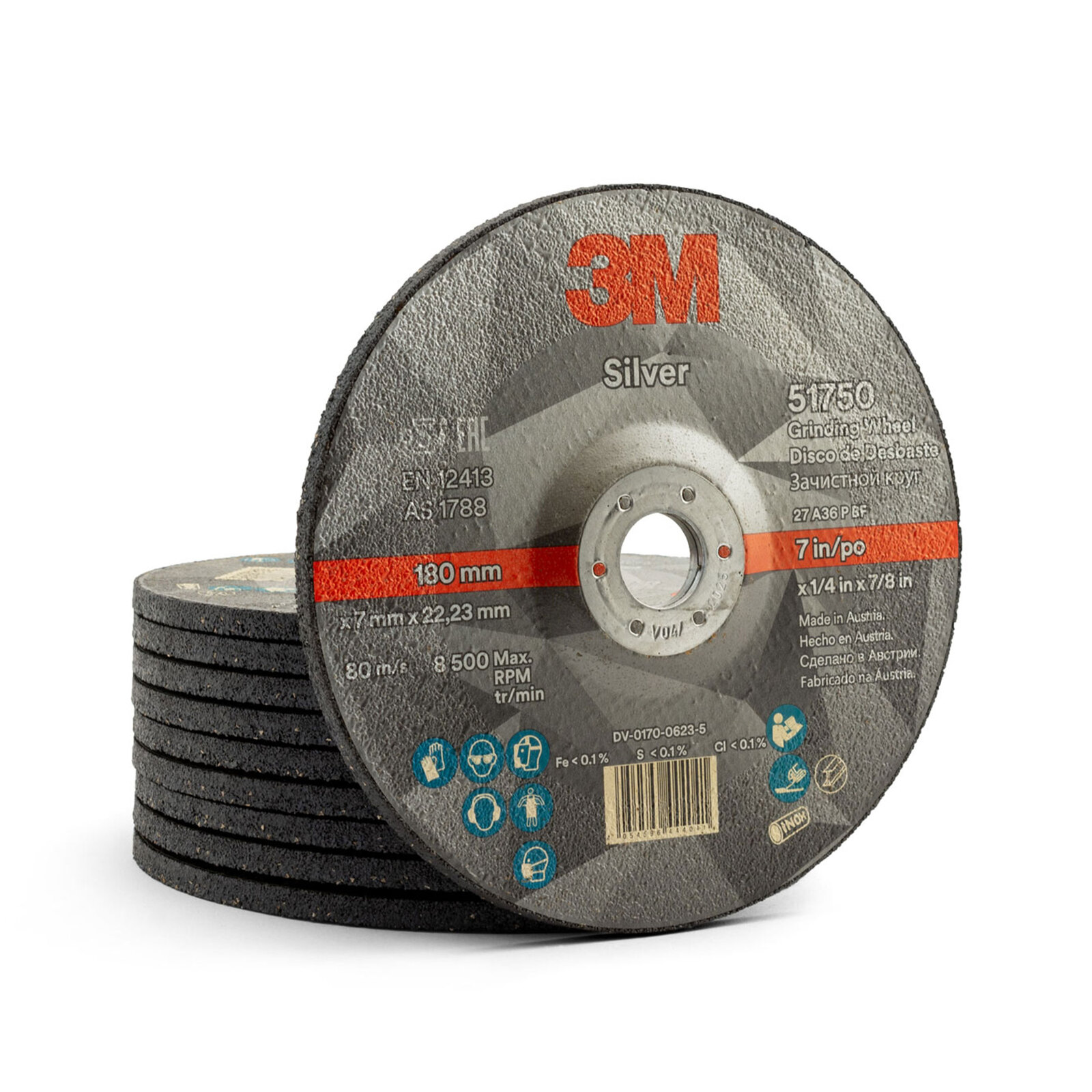 3M 51750-Silver Rigid Grinding Disc